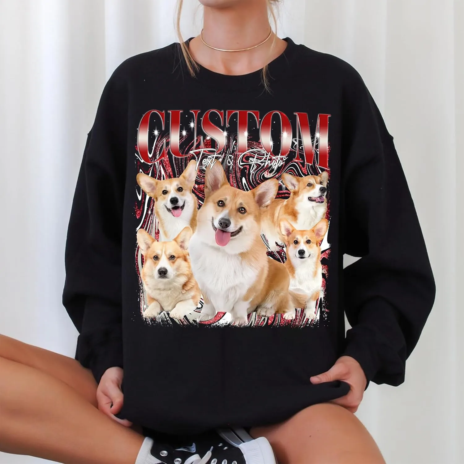 NAZENTI Custom Bootleg Rap Tee, Custom T-Shirts with Picture, Retro Custom Bootleg, Valentine's Gifts for Him Her