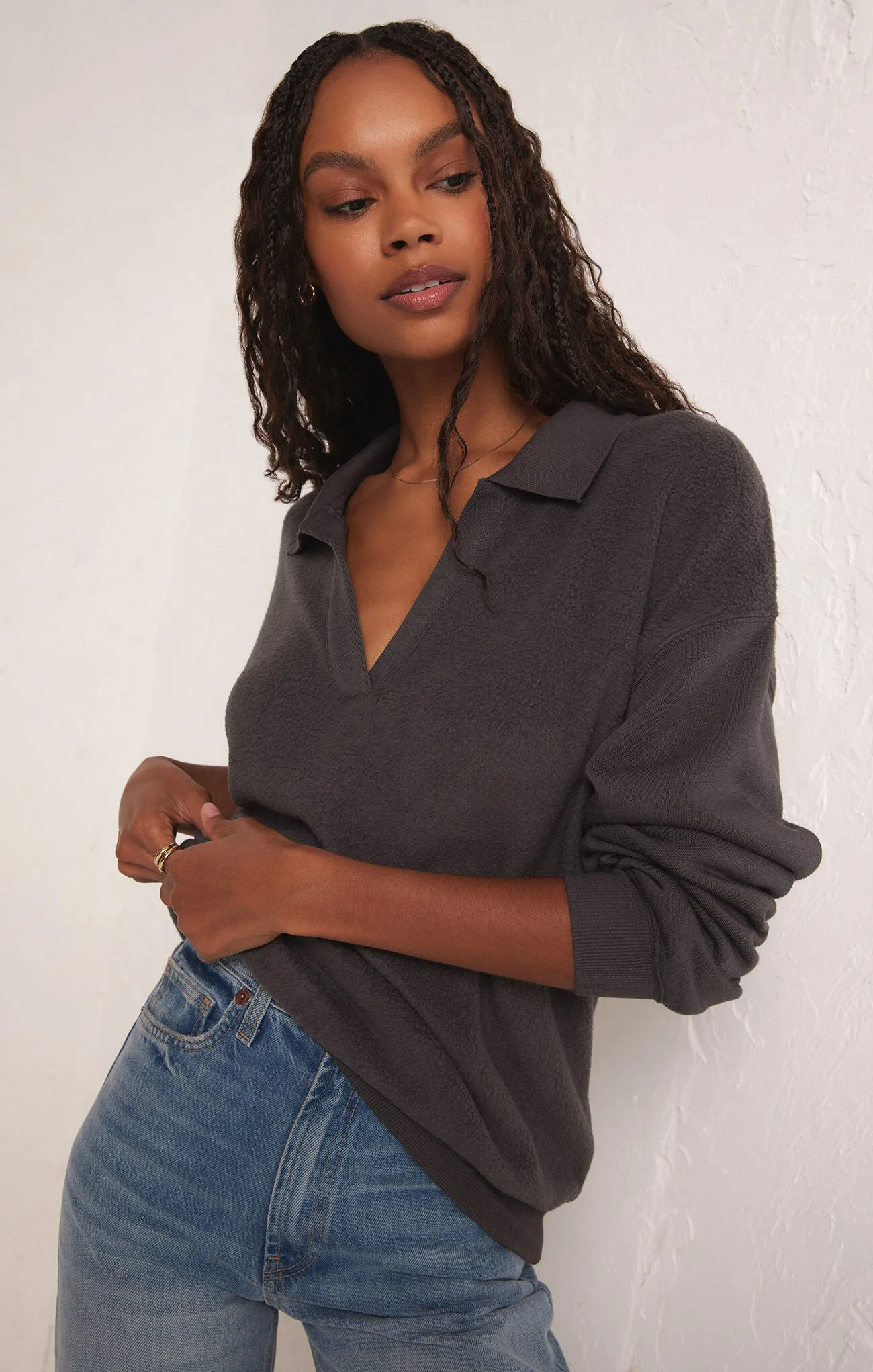 Nico Reverse Fleece Top