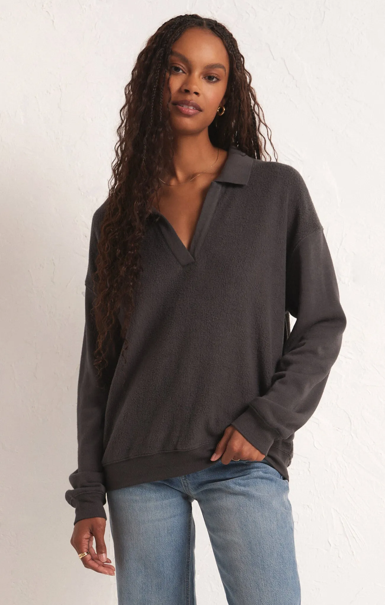 Nico Reverse Fleece Top