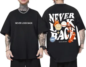 Oversized Graphic Tshirt for Men Letter Print Vintage T Shirt Casual Loose Fit Retro Tees Streetwear Shirts Tops