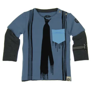 Paint Drip Tie & Suspenders Baby Twofer Shirt by: Mini Shatsu