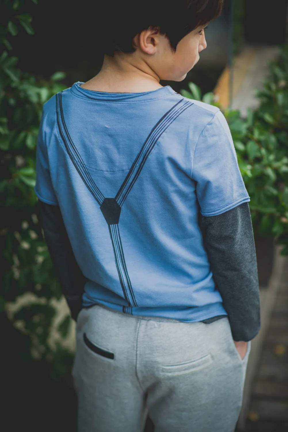 Paint Drip Tie & Suspenders Baby Twofer Shirt by: Mini Shatsu