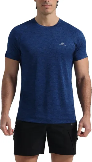 Pioneer Camp Mens Moisture Wicking Running Workout Shirt Performance Athletic T-Shirts UPF 50  Short Sleeve Active Gym Tops