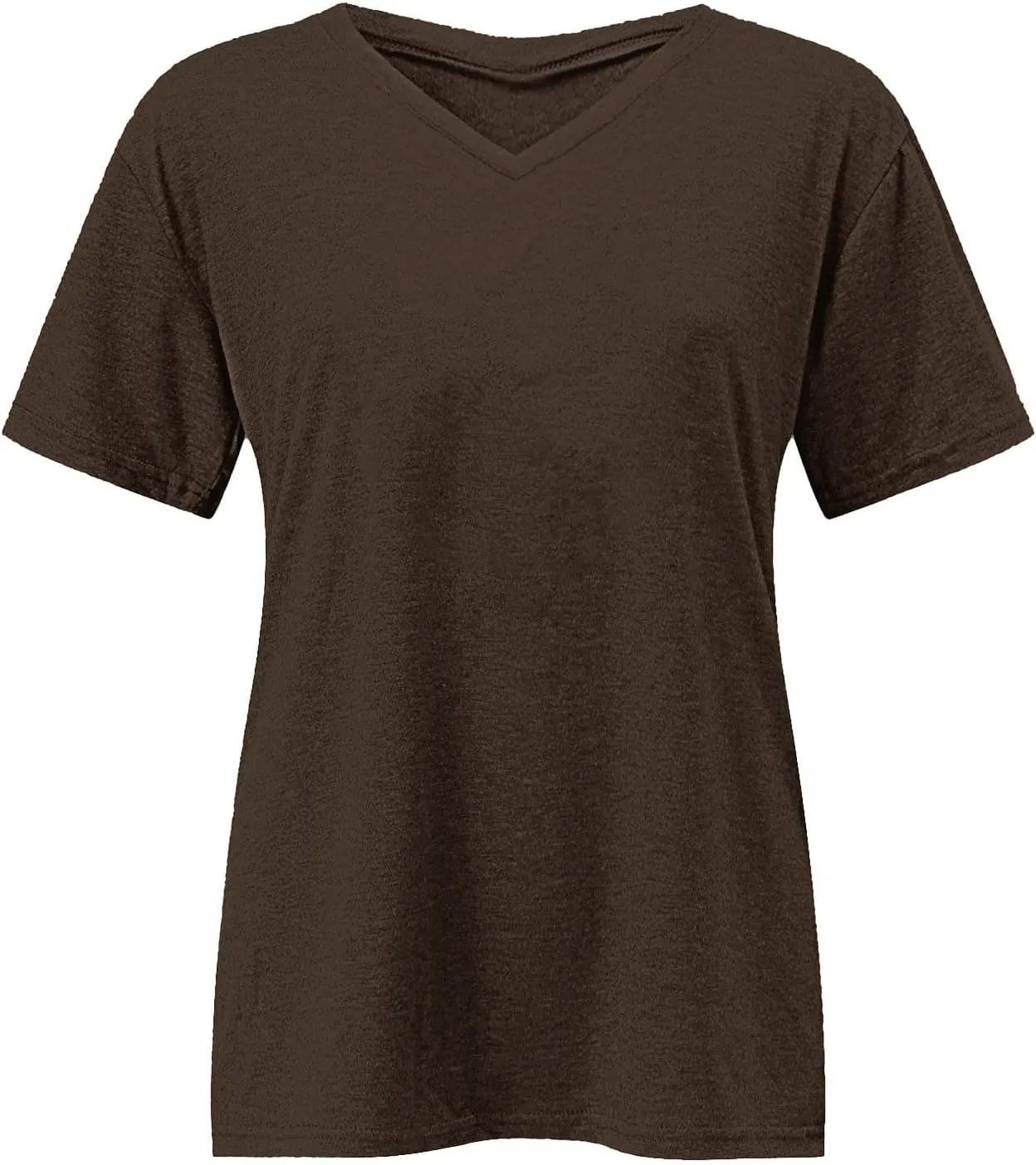 Plus Size V Neck T Shirts Womens Solid Color Short Sleeve Tops Casual Summer Tshirts Loose Fit Tee