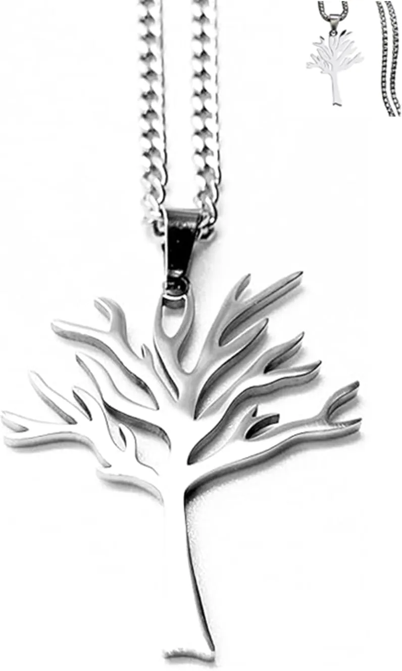 Poison Tree Stainless Steel Necklace for Men, Hiphop Punk Rock Pendant Titanium Jewelry,tree of life necklace Valentine's Day gift for Men