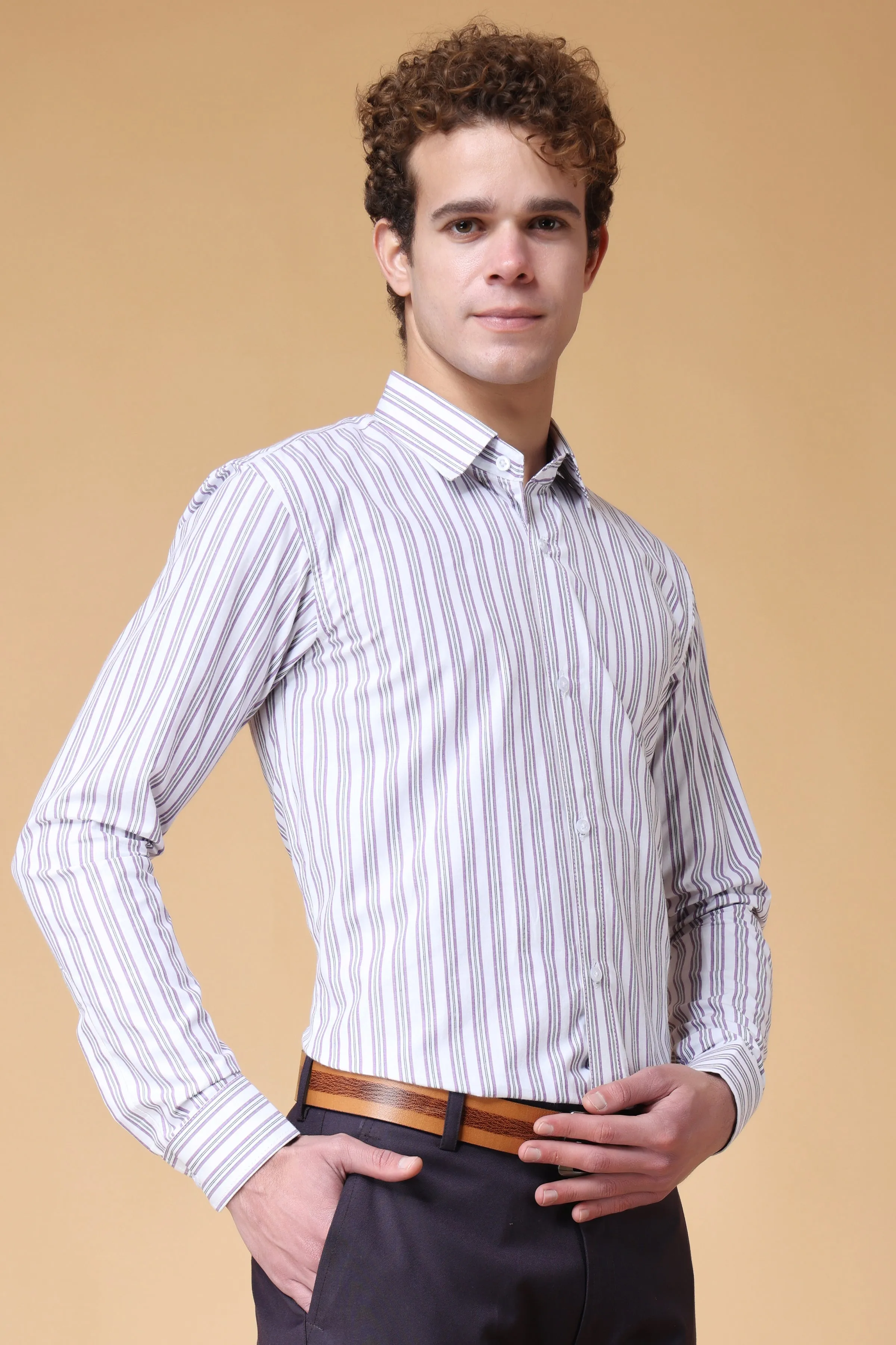 Polar Grey Striped Shirt