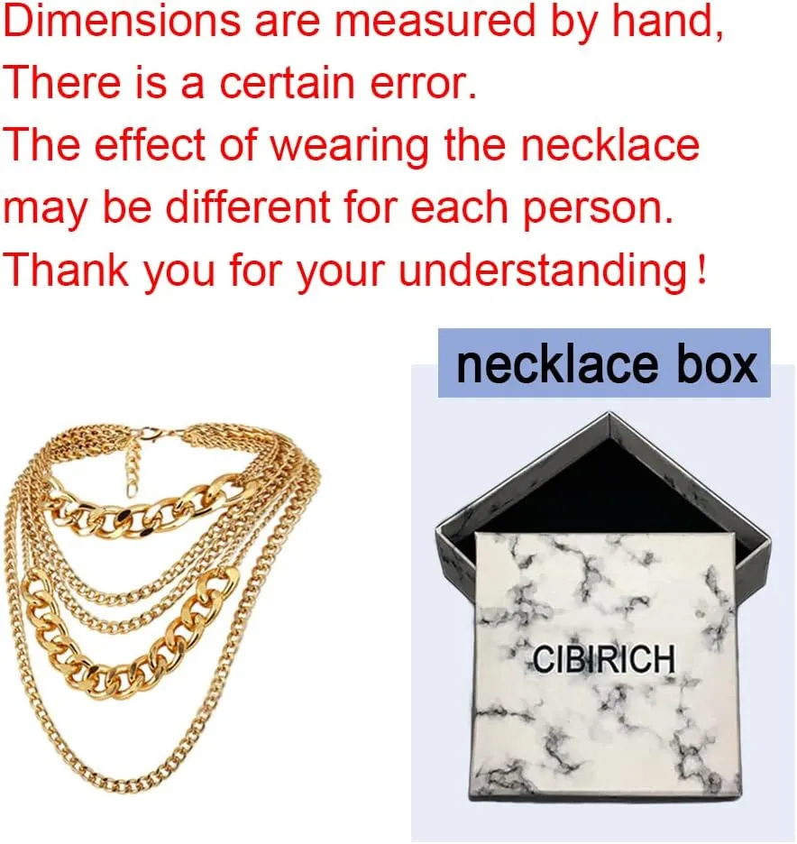 Punk Chain Chunky Necklaces for women Multilayer Collar Necklace Gold