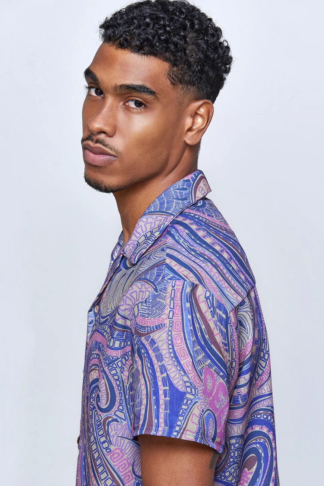 Purple Hypnosis 0 Linen Oversize Shirt