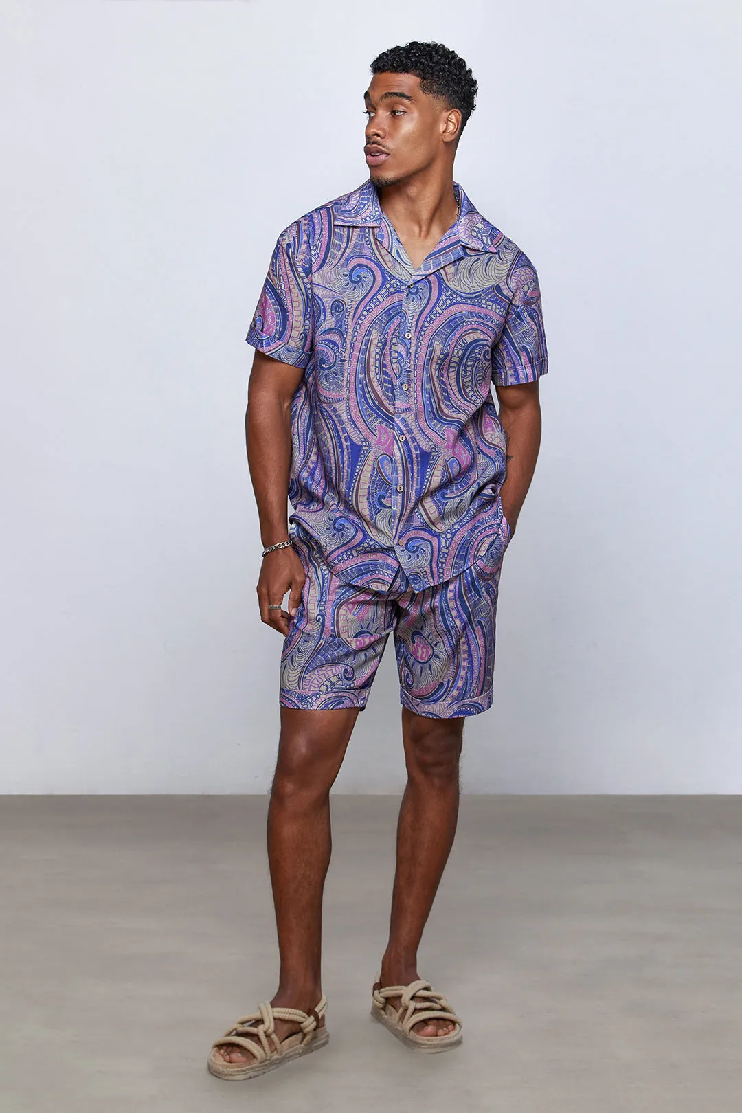 Purple Hypnosis 0 Linen Oversize Shirt