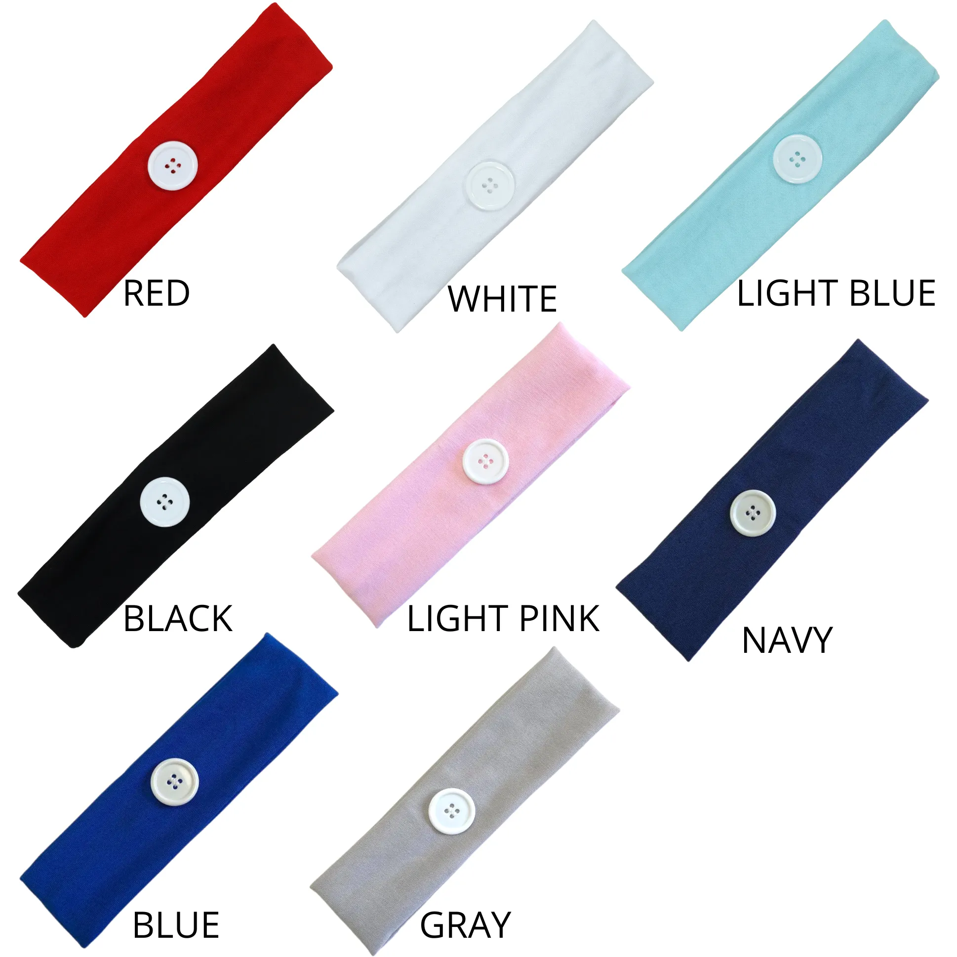 Red Button Headband for Mask