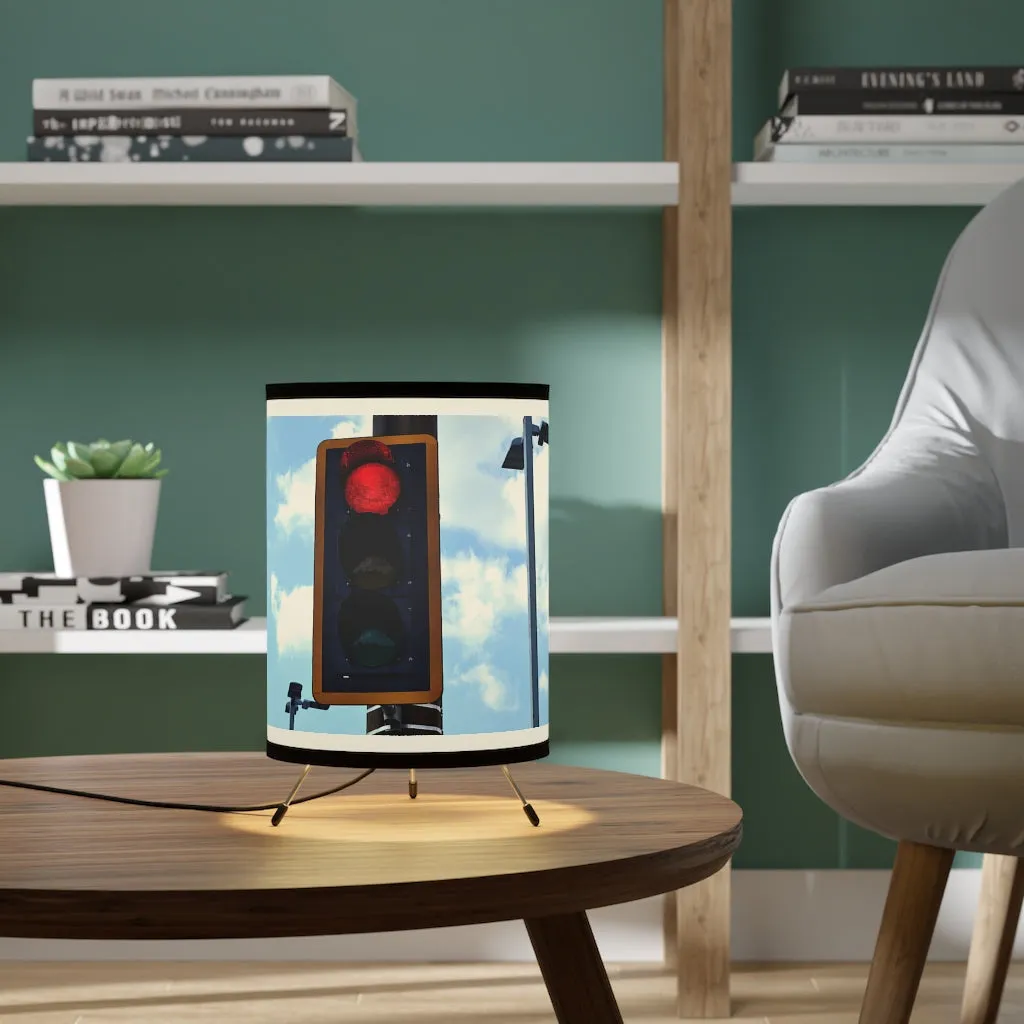 Red Light Tripod Lamp with High-Res Printed Shade, US/CA plug