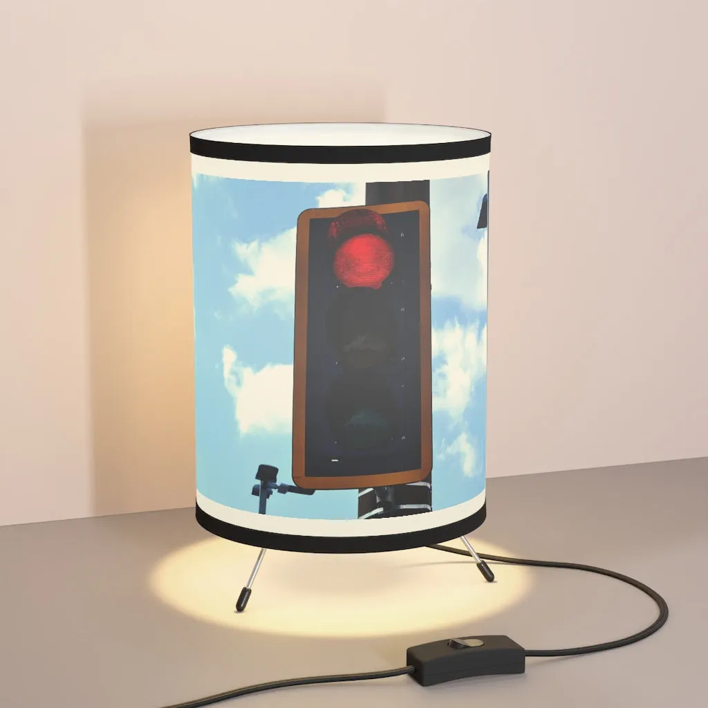 Red Light Tripod Lamp with High-Res Printed Shade, US/CA plug