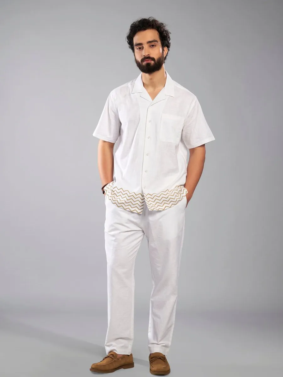 Resort Collar Chevron Print Shirt - Serra