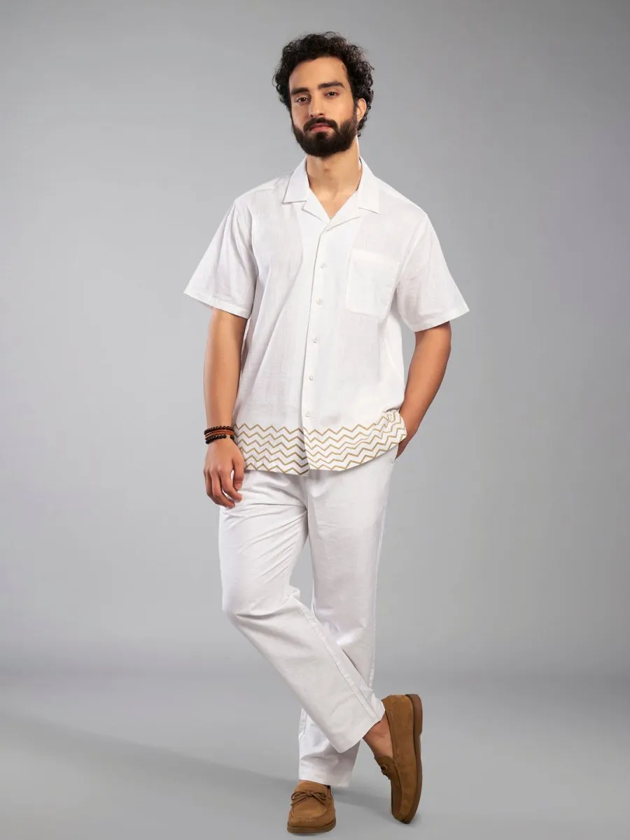 Resort Collar Chevron Print Shirt - Serra