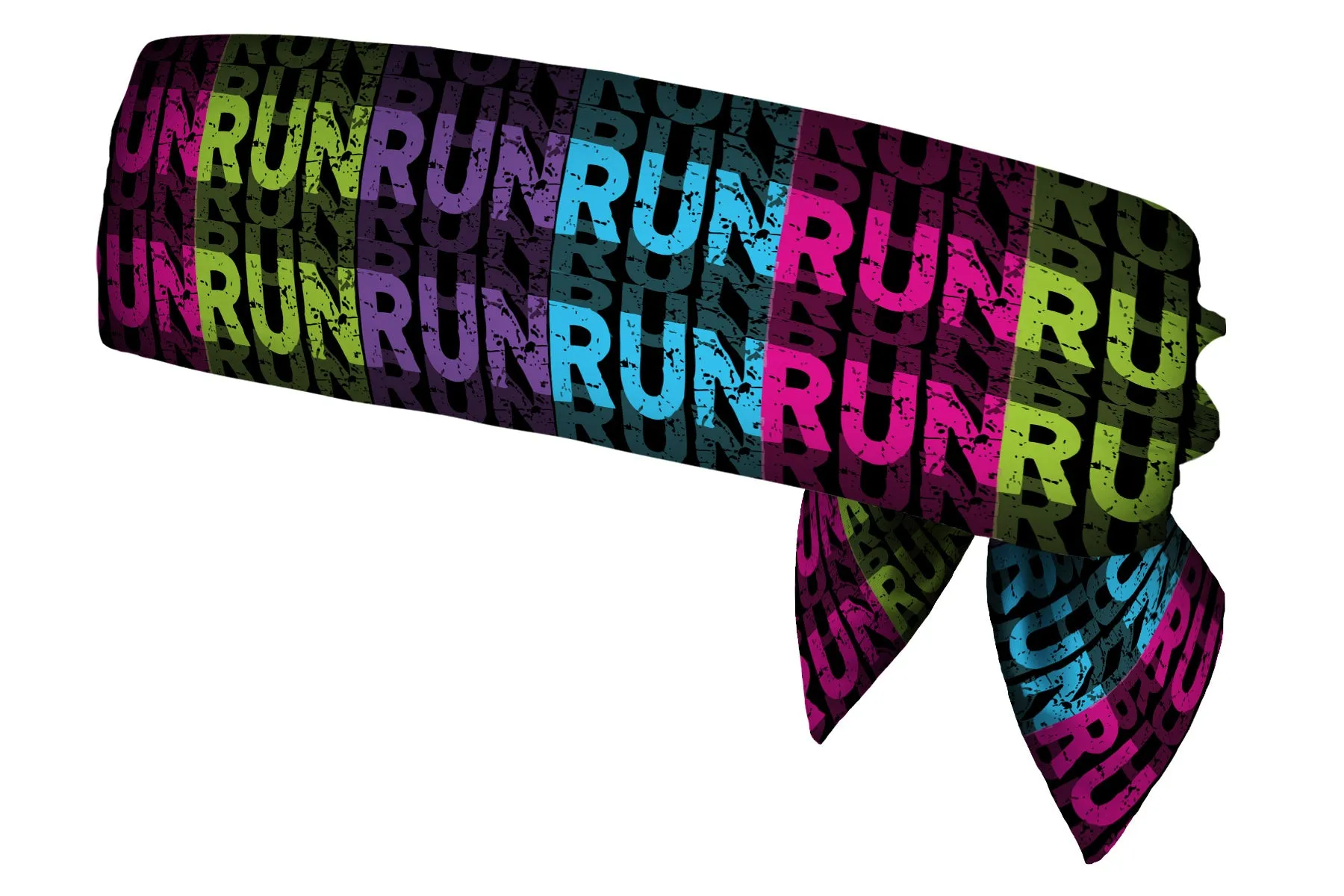 REVERSIBLE Run Run Run Multi/Black White Head Tie (SKU 1376 HTB)