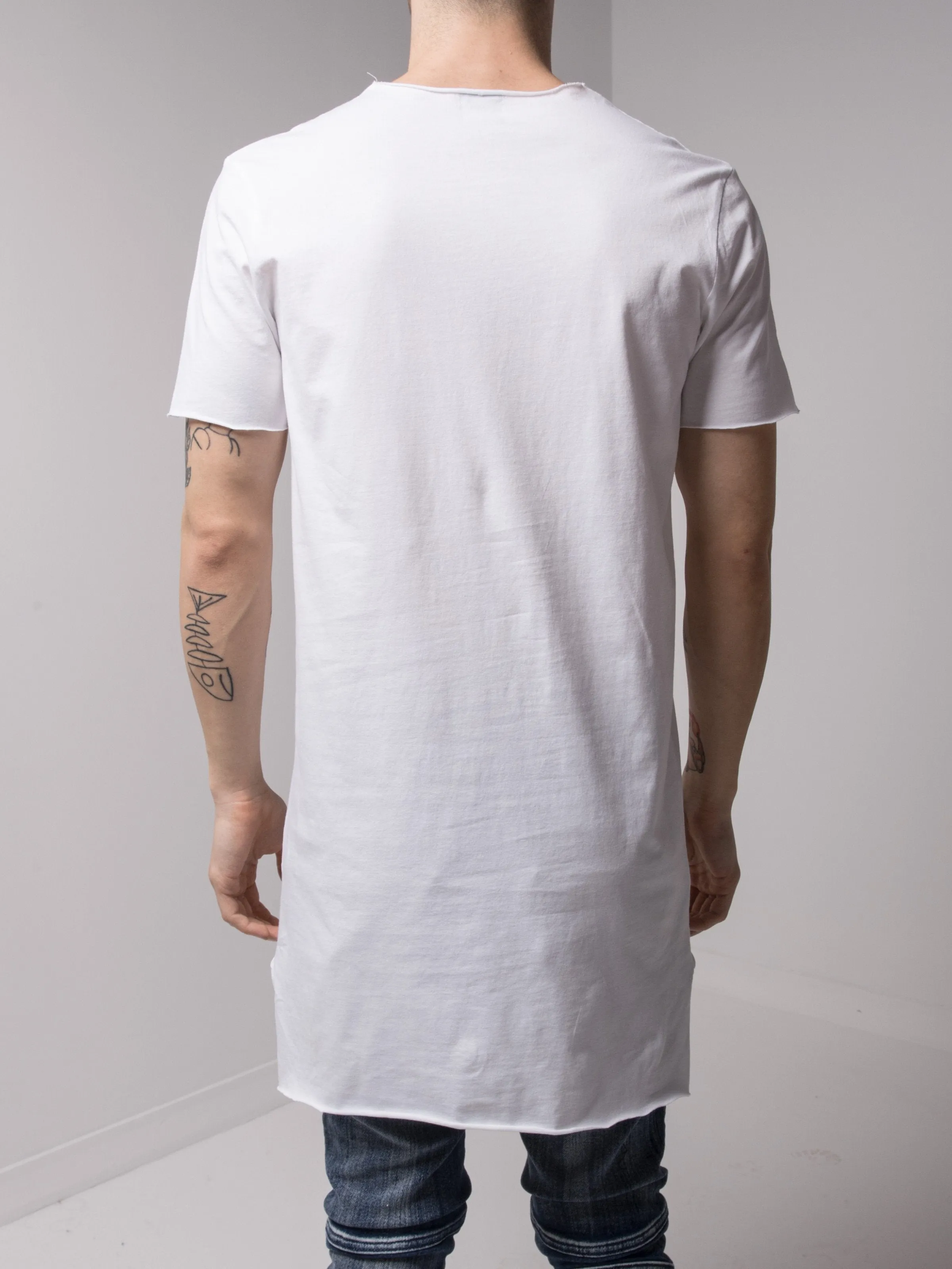 Ripped Longtail White T-shirt