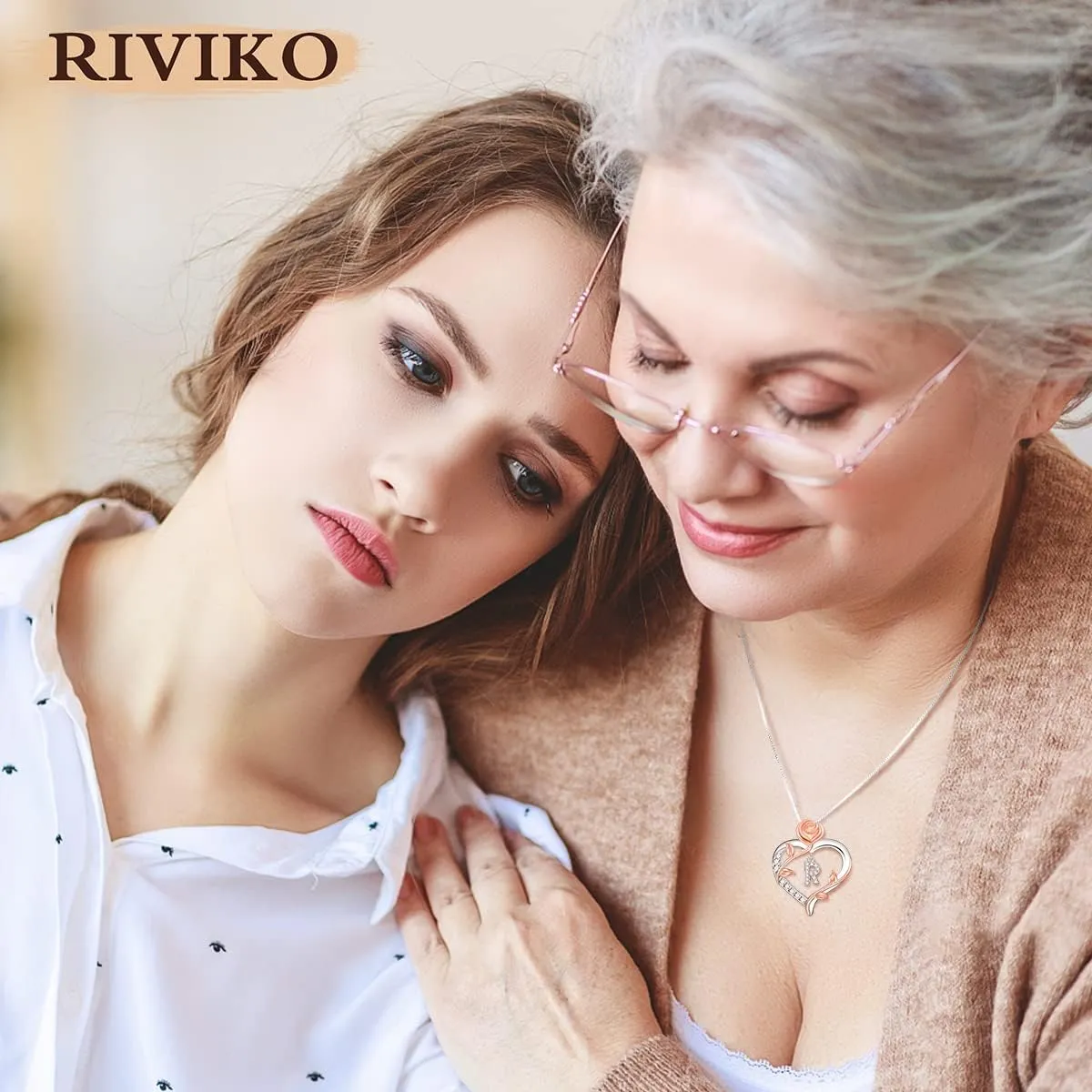 RIVIKO Graduation Gifts for Her,925 Sterling Silver Rose Circle Initial Necklaces,Initial Letter Pendant Necklaces Personalized Jewelry Anniversary Christmas Birthday Gifts for Her Mom Wife Girlfriend