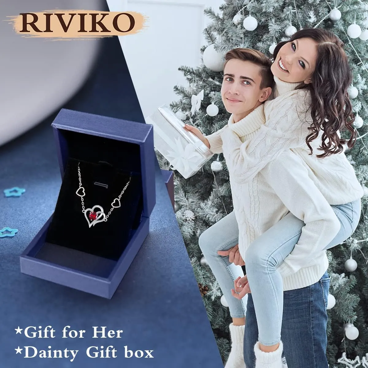 RIVIKO Love Heart Charm Bracelet For Women 925 Sterling Silver With Zirconia Birthstone Bracelets Adjustable Link for Mother Wife Sister Birthday Mother's Day Anniversary Jewelry Gift