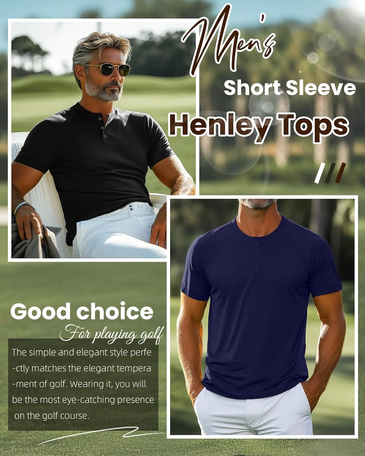 Riyiper 3 Pack Henley Shirts for Men Short Sleeve Raglan M-5XL Cotton Regular and Big Tall Tops Casual Summer Basic Tee