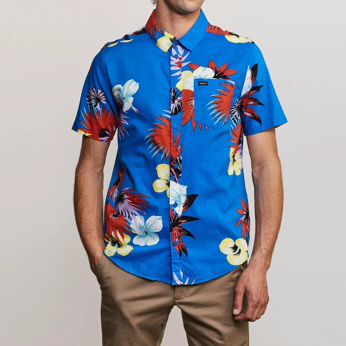 Romeo Floral Short Sleeve Shirt (Royal)
