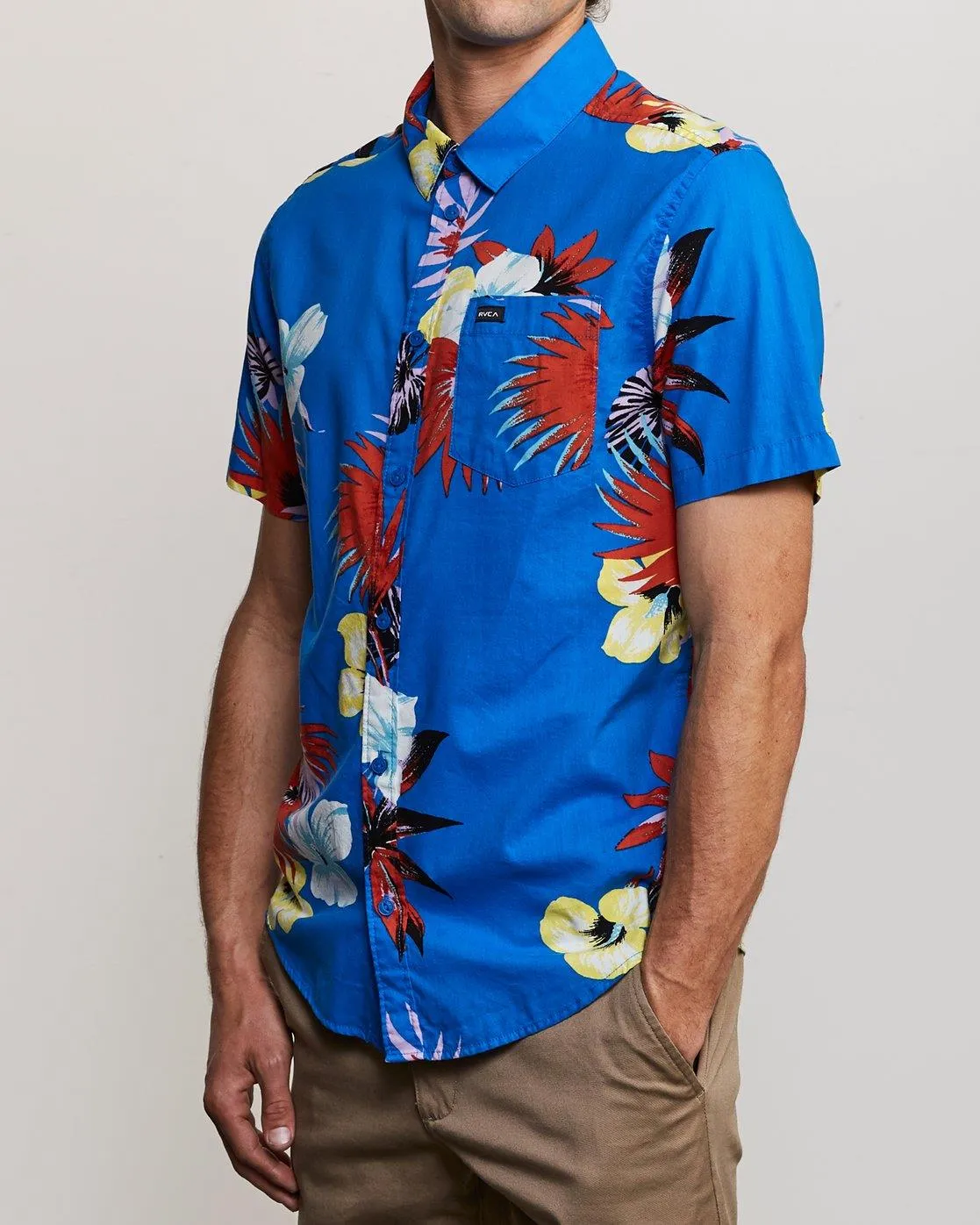 Romeo Floral Short Sleeve Shirt (Royal)