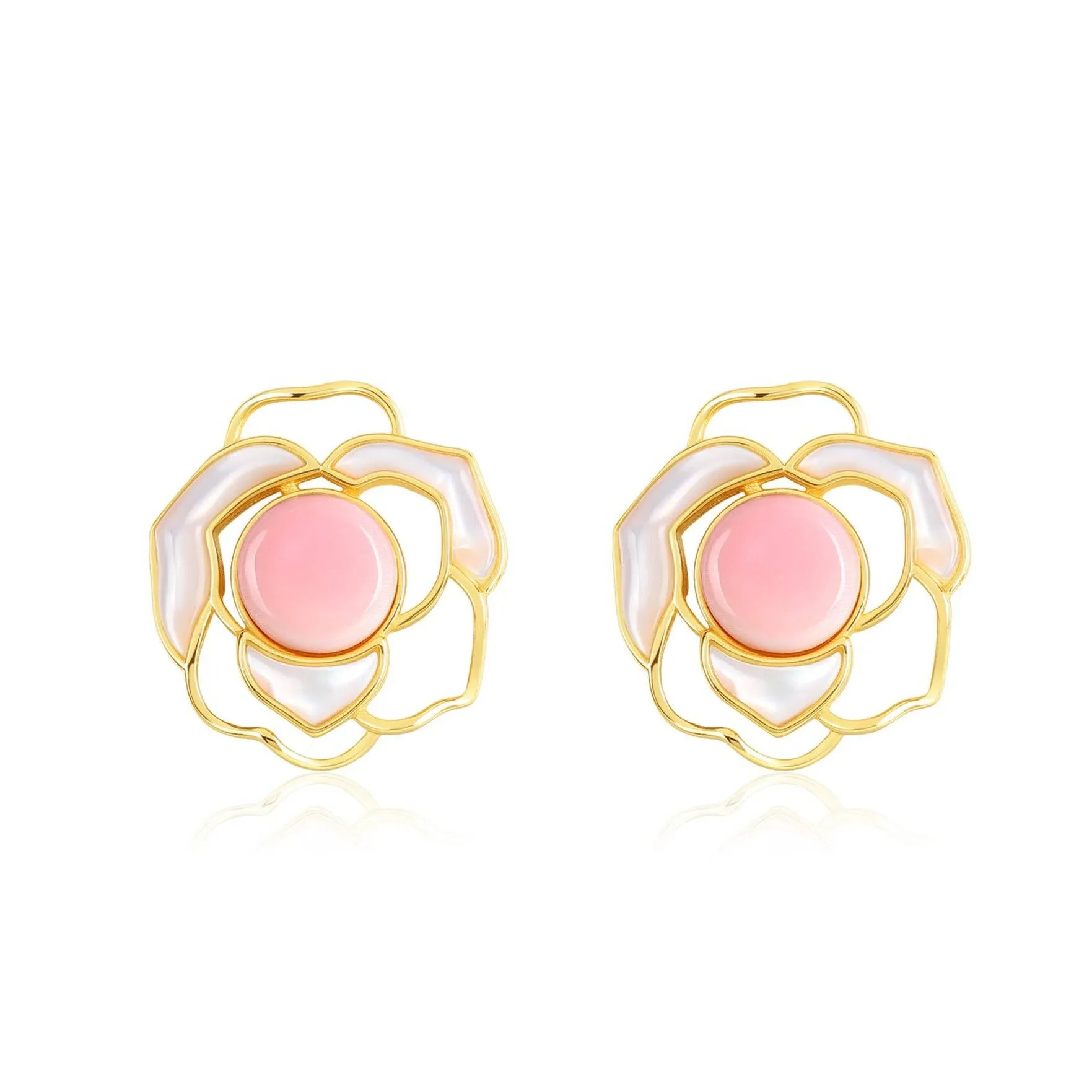 Rose Pink Queen Conch Pearl Earrings