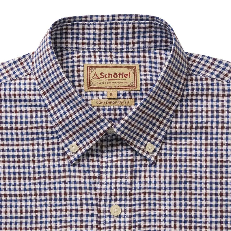 Schoffel Burnsall Shirt - Navy/Fig Micro