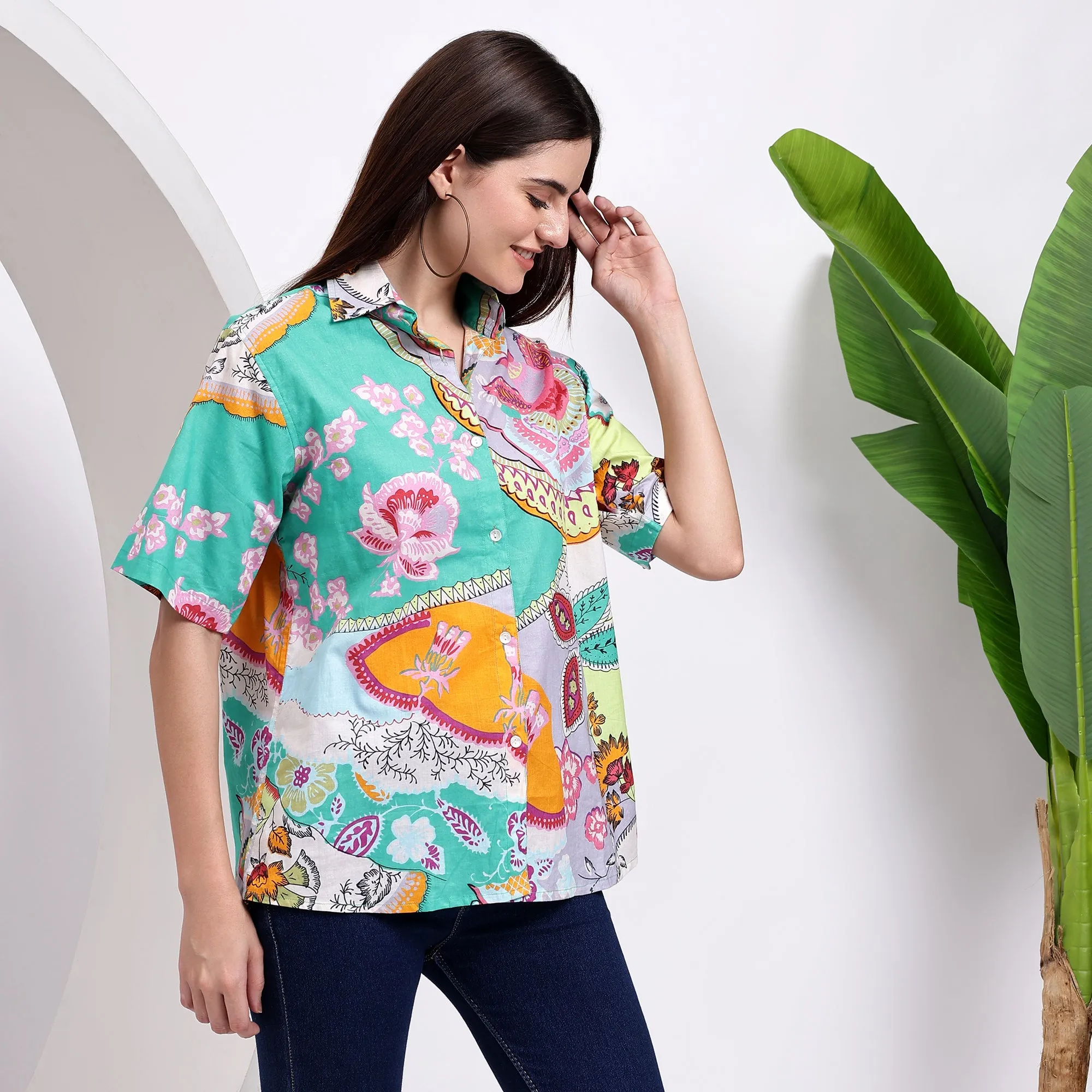 Shop Our Exotic Tropical Print Women's Shirts Today