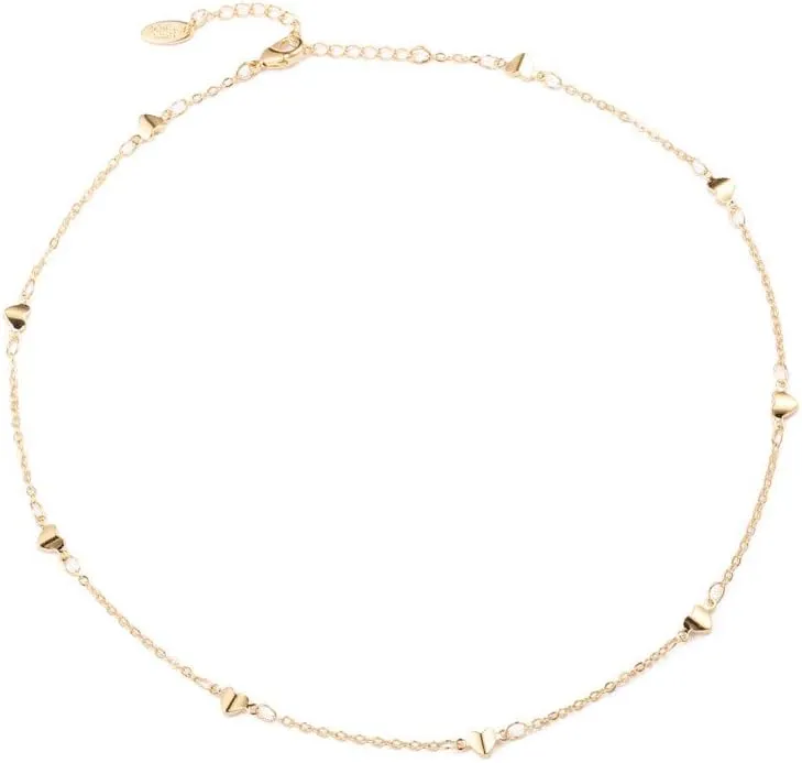S.J JEWELRY Women Simple Delicate Full Moon 14K Gold Plated/Rose Gold/Silver Plated Layered Pendant Handmade Star Chokers Necklaces