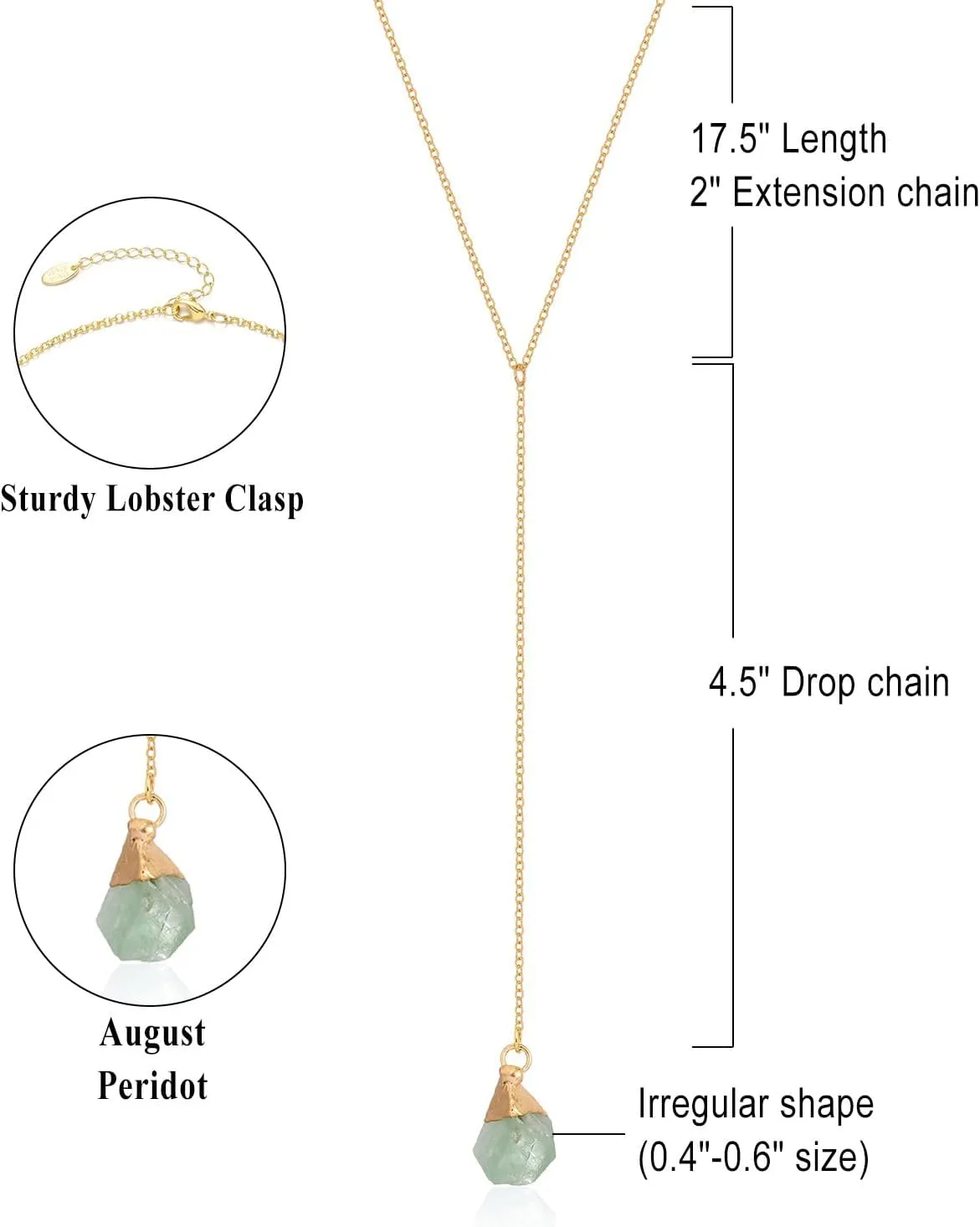 S.J JEWELRY Womens Handmade CZ Simple Delicate 14K Gold Plated/Rose Gold Plated/Silver Plated Lariat Simple Baton Adjustable Y Necklace