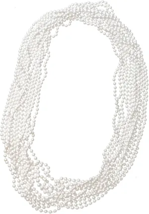 Skeleteen Faux White Pearl Necklaces - Pearl Beaded Necklace Party Favors - 12Pk