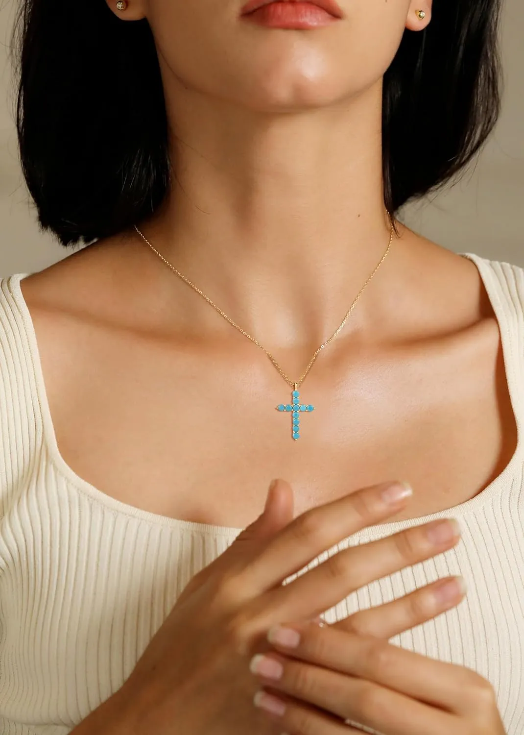 S.Leaf Cross Necklace for Women Sterling Silver Gold Birthstone Cross Chain Cubic Zirconia Necklaces Best Friend Birthday Gifts for Women Sister Mom Wife Her Friend Party