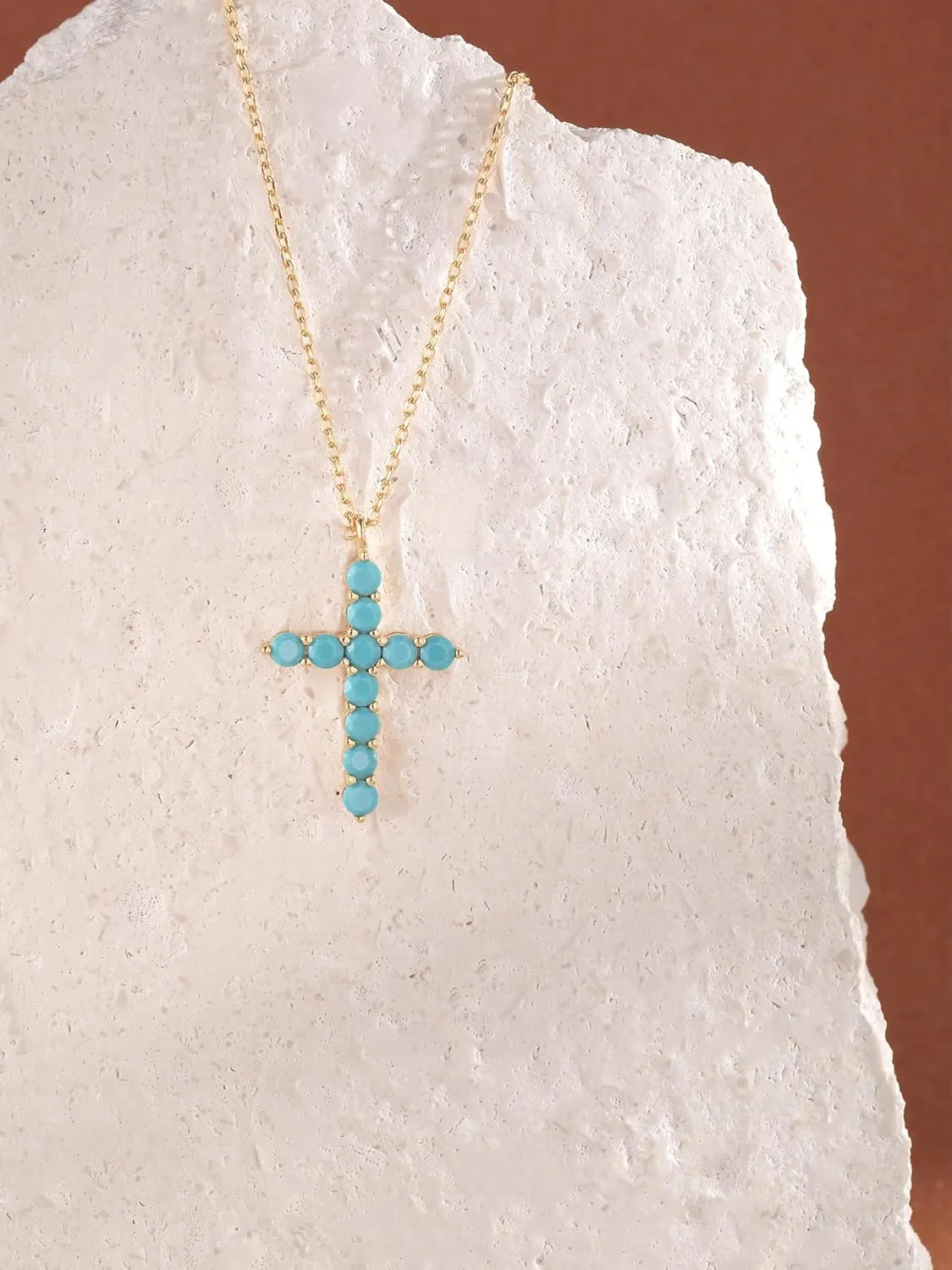 S.Leaf Cross Necklace for Women Sterling Silver Gold Birthstone Cross Chain Cubic Zirconia Necklaces Best Friend Birthday Gifts for Women Sister Mom Wife Her Friend Party