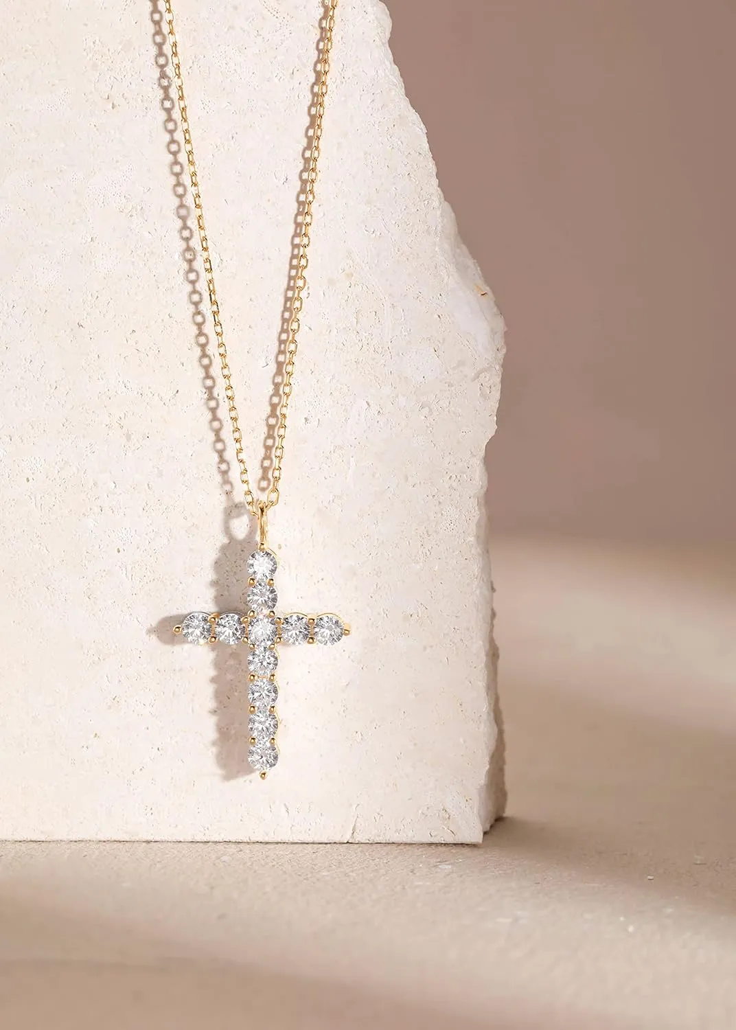 S.Leaf Cross Necklace for Women Sterling Silver Gold Birthstone Cross Chain Cubic Zirconia Necklaces Best Friend Birthday Gifts for Women Sister Mom Wife Her Friend Party