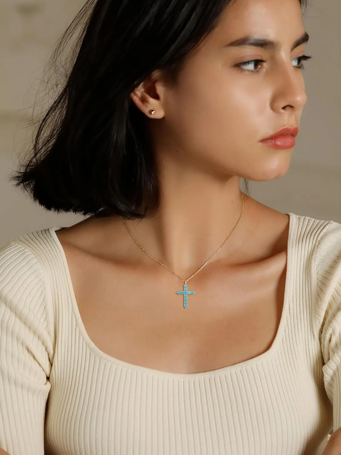 S.Leaf Cross Necklace for Women Sterling Silver Gold Birthstone Cross Chain Cubic Zirconia Necklaces Best Friend Birthday Gifts for Women Sister Mom Wife Her Friend Party