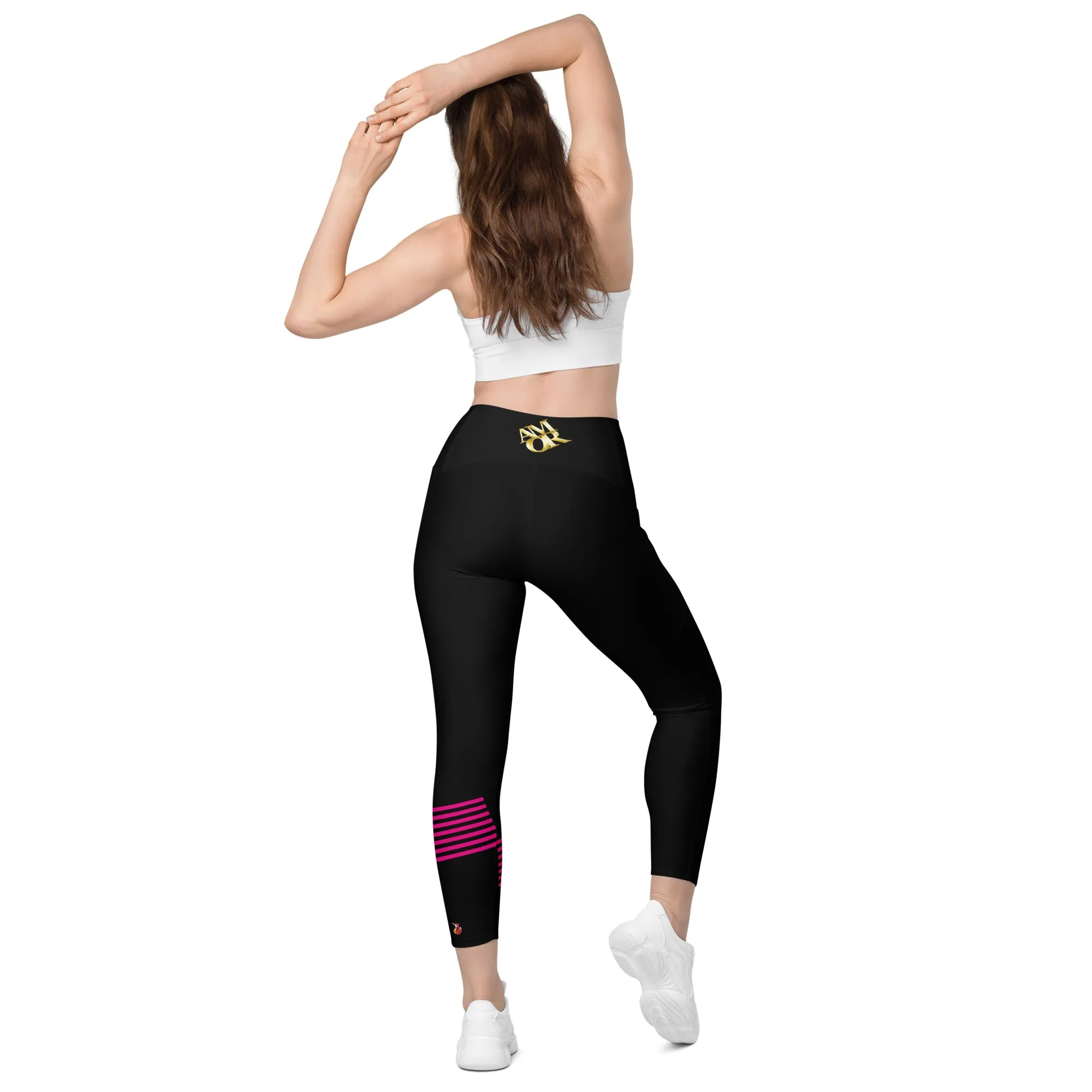 Snooty Fox Art Crossover Leggings with Pockets - AMOR