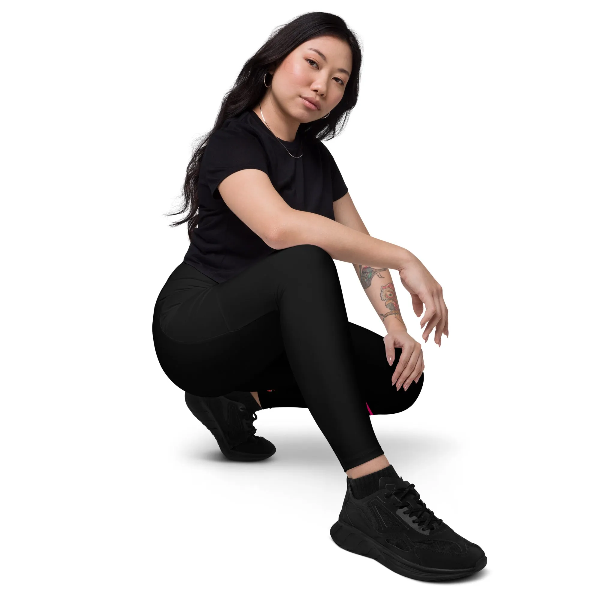 Snooty Fox Art Crossover Leggings with Pockets - AMOR