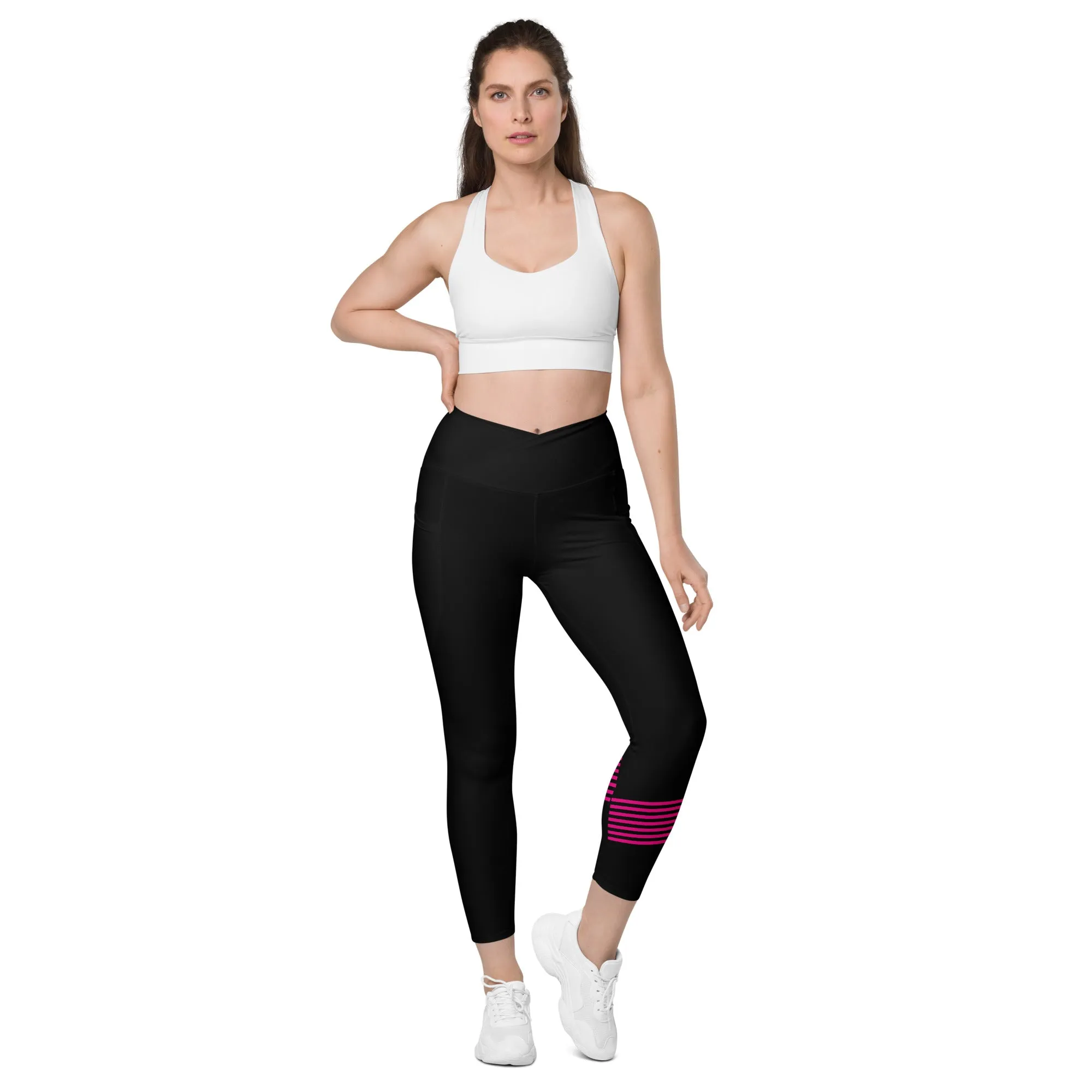 Snooty Fox Art Crossover Leggings with Pockets - AMOR
