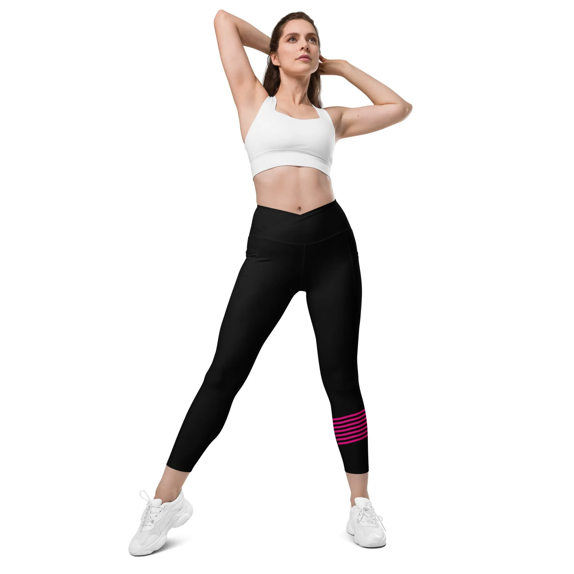 Snooty Fox Art Crossover Leggings with Pockets - AMOR