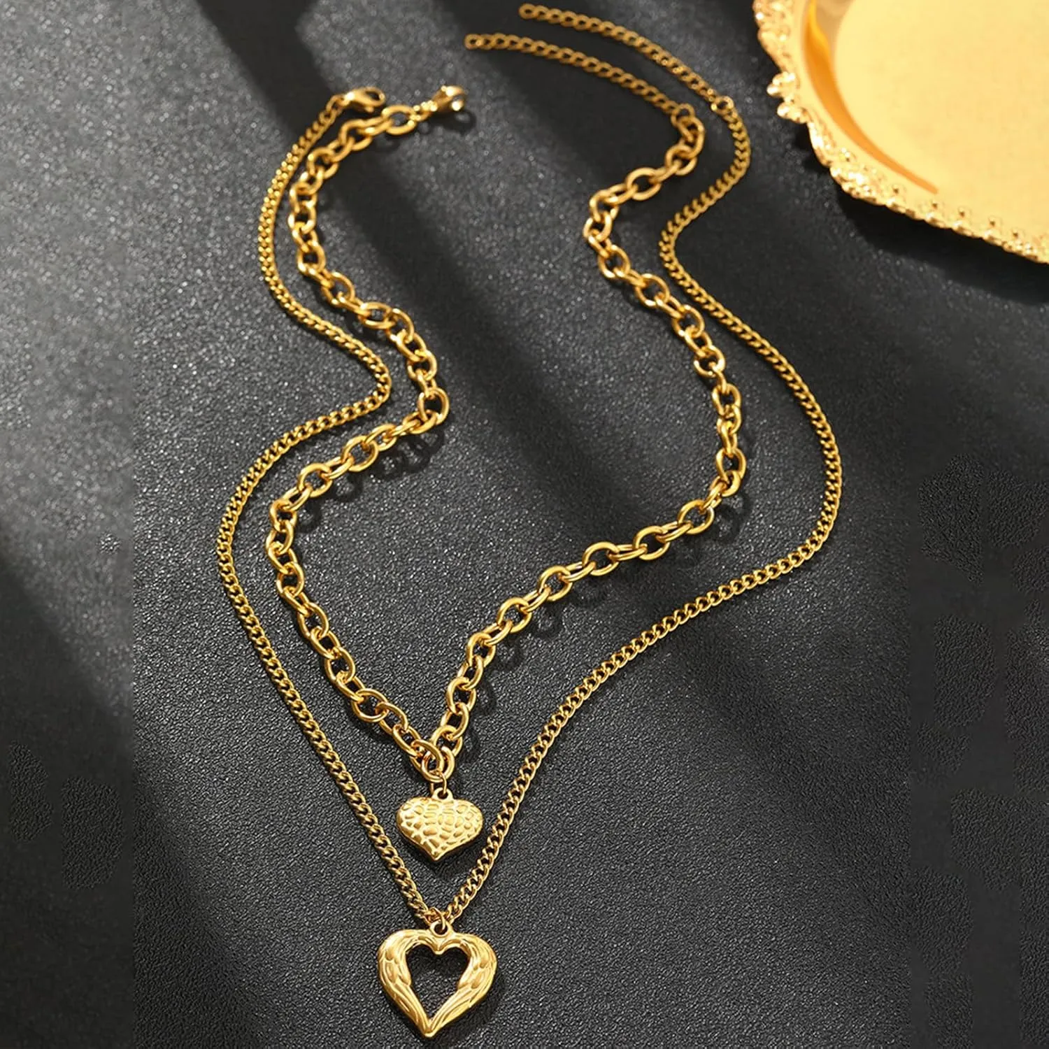 SOCICO 18K Gold Heart Pendant Necklaces for Women Cross Faith Pendant Necklaces Sun Necklace Cute Boho Tiny Evil Eye Lucky Protection Jewelry Gift Christmas Gifts Birthday Gifts for Women Jewelry