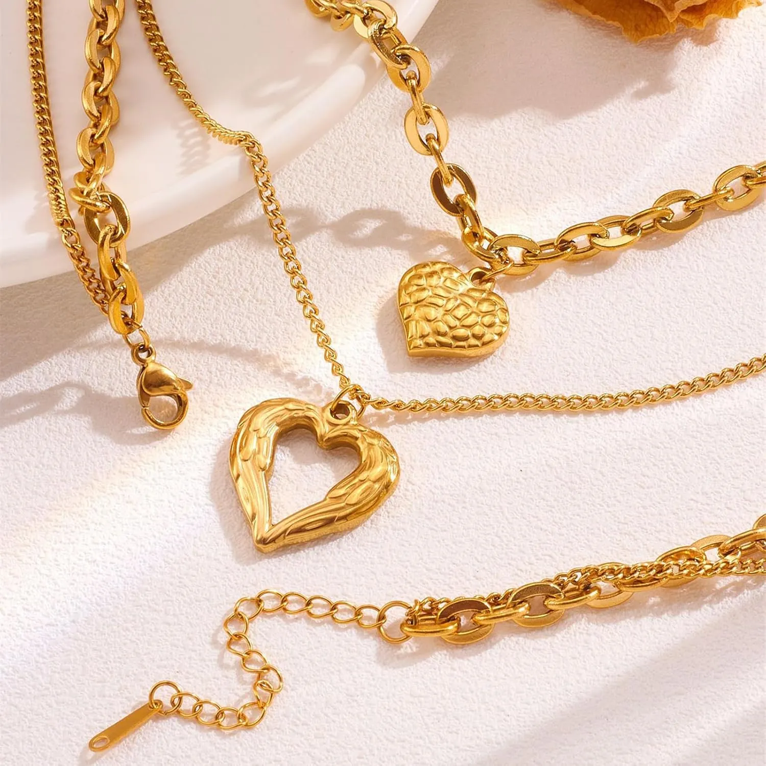 SOCICO 18K Gold Heart Pendant Necklaces for Women Cross Faith Pendant Necklaces Sun Necklace Cute Boho Tiny Evil Eye Lucky Protection Jewelry Gift Christmas Gifts Birthday Gifts for Women Jewelry