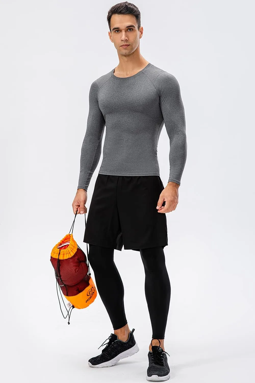 SPVISE Men's Compression Shirt Long Sleeve Athletic Workout T-Shirts Top Active Sport Baselayer Undershirt Gear Shirt Dry Fit