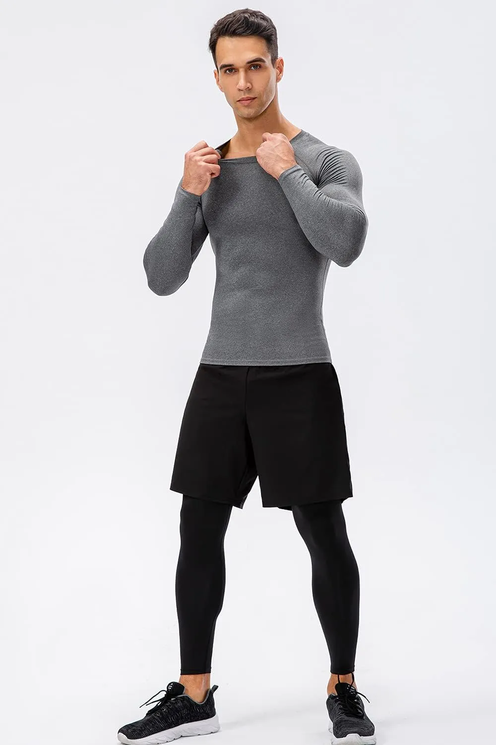 SPVISE Men's Compression Shirt Long Sleeve Athletic Workout T-Shirts Top Active Sport Baselayer Undershirt Gear Shirt Dry Fit