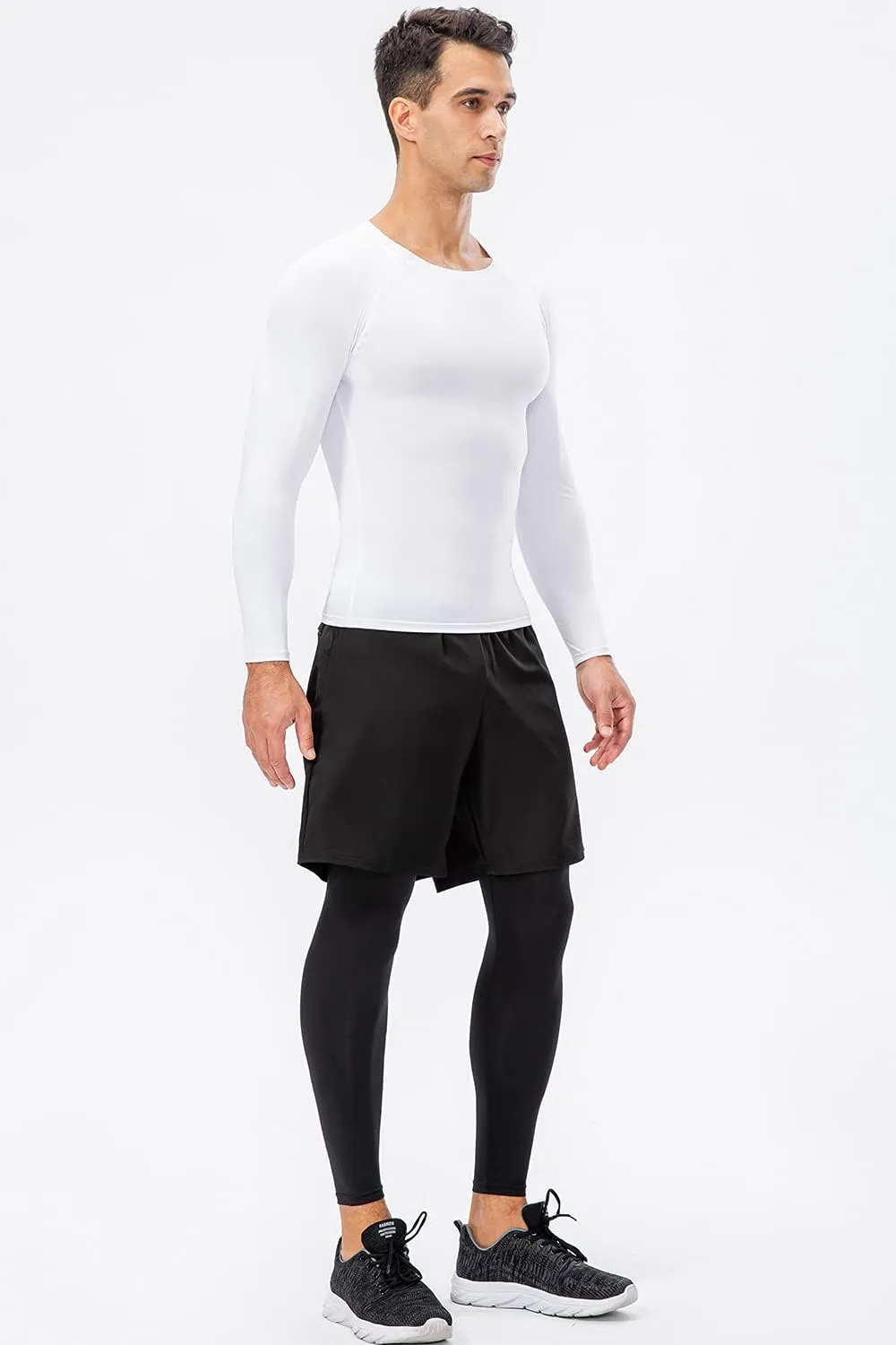 SPVISE Men's Compression Shirt Long Sleeve Athletic Workout T-Shirts Top Active Sport Baselayer Undershirt Gear Shirt Dry Fit