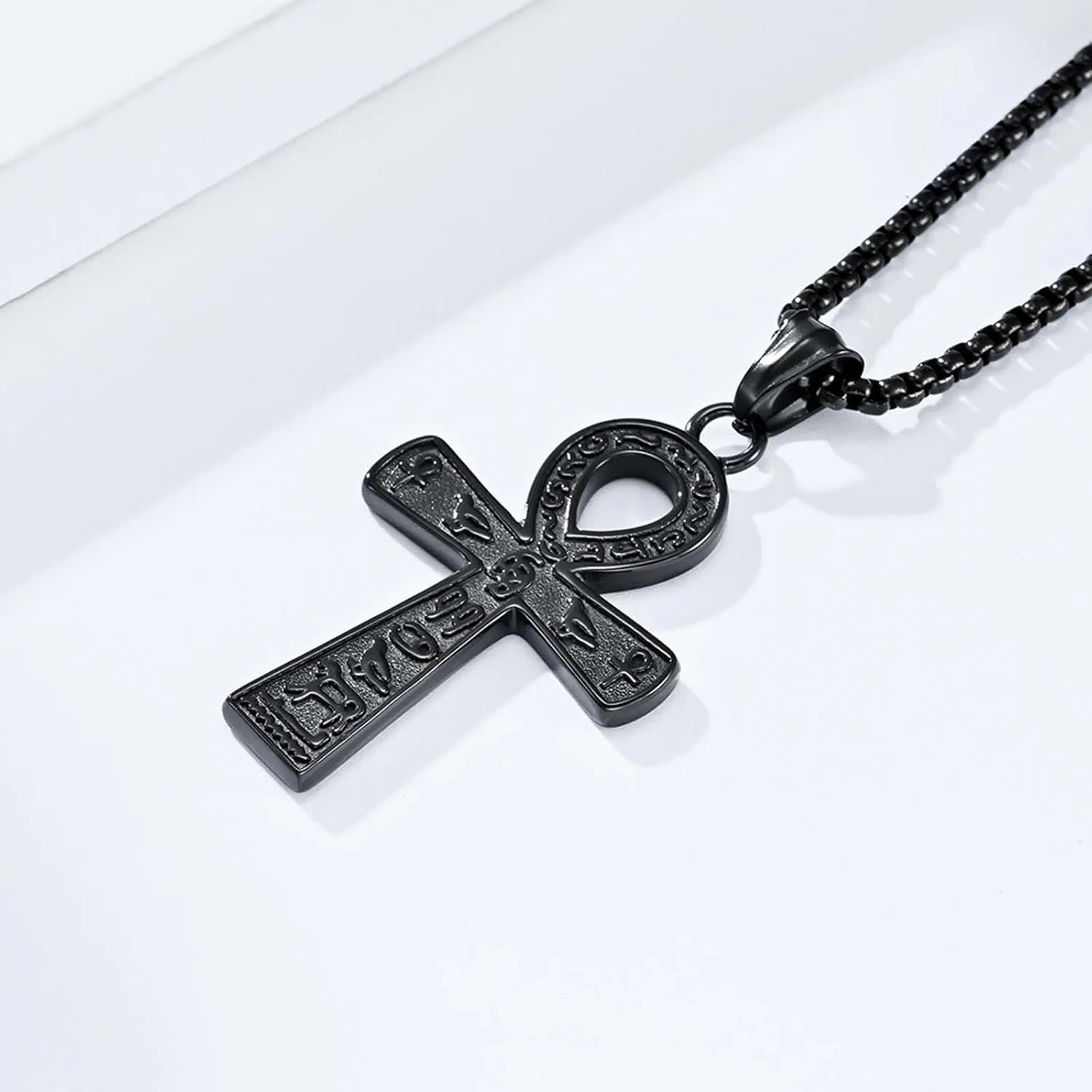 Stainless Steel Ankh Cross Necklace for Man and Women