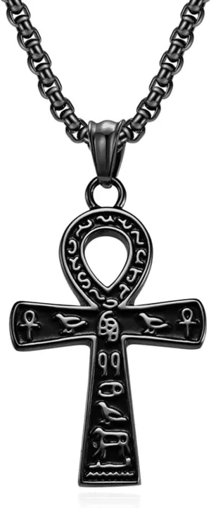 Stainless Steel Ankh Cross Necklace for Man and Women