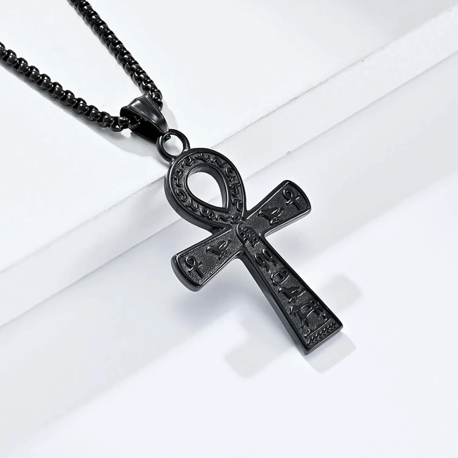 Stainless Steel Ankh Cross Necklace for Man and Women