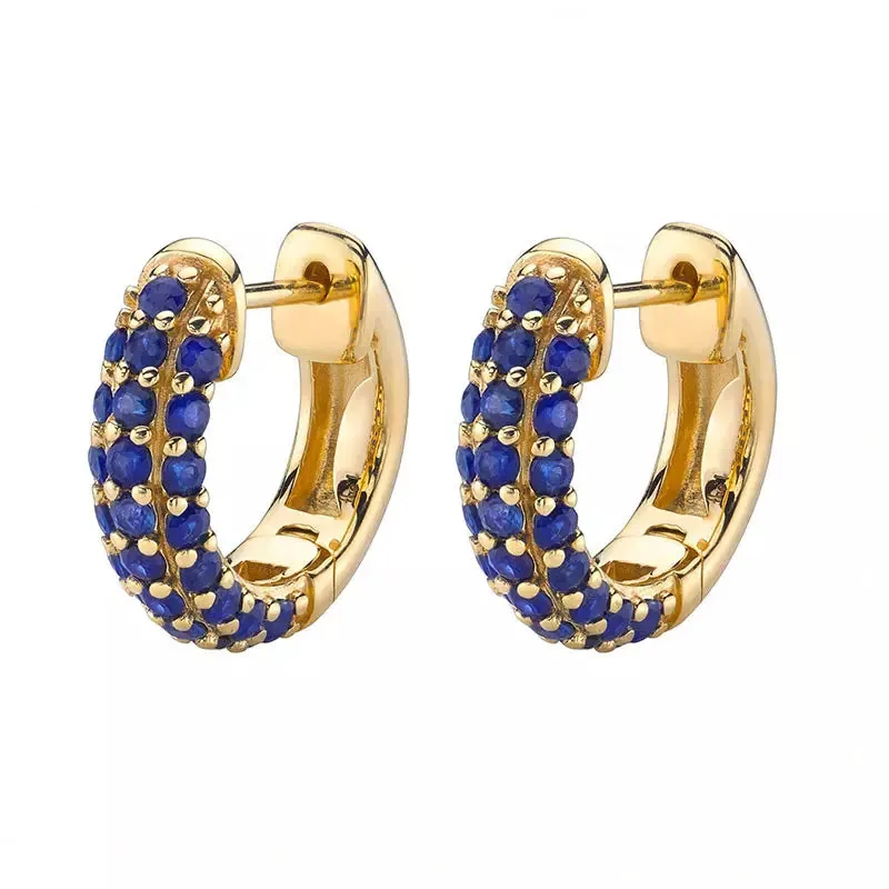 Statement Gemstone Pave Hoop Earring