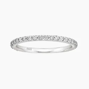 Sterling Silver Pave Cubic Zirconia Ring