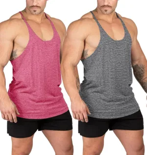 Stringer Bodybuilding Tank Tops Low Cut Off Gym Workout Training Stretch Polyester Quick Dry T Shirts